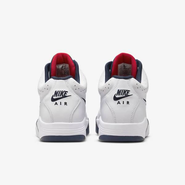 Nike Air Flight Lite Mid Sneakers Herren Weiß Rot Metal Gold Navy | NK641JTY