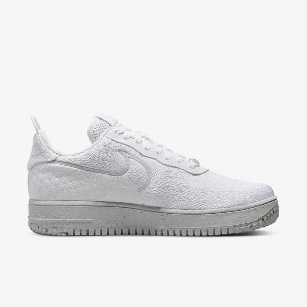 Nike Air Force 1 Crater Flyknit Next Nature Sneakers Herren Weiß Platin Weiß | NK380KPZ