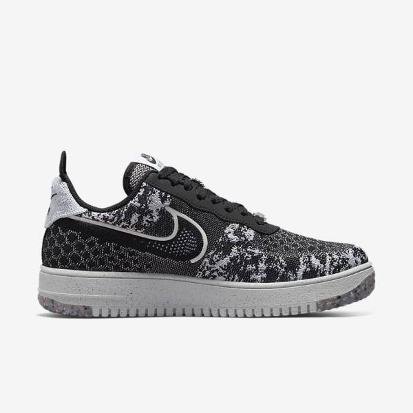 Nike Air Force 1 Crater Flyknit Next Nature Sneakers Herren Schwarz Weiß Platin Schwarz | NK832RFM