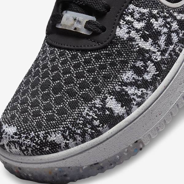 Nike Air Force 1 Crater Flyknit Next Nature Sneakers Herren Schwarz Weiß Platin Schwarz | NK832RFM