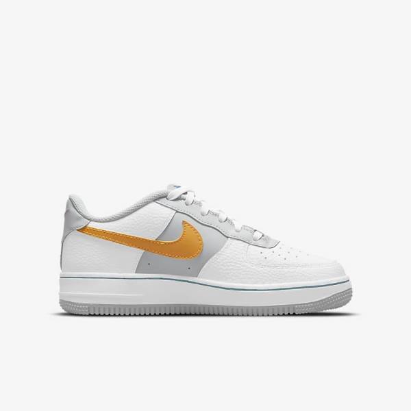 Nike Air Force 1 EMB Older Sneakers Kinder Weiß Grau Türkis Blau | NK805REF