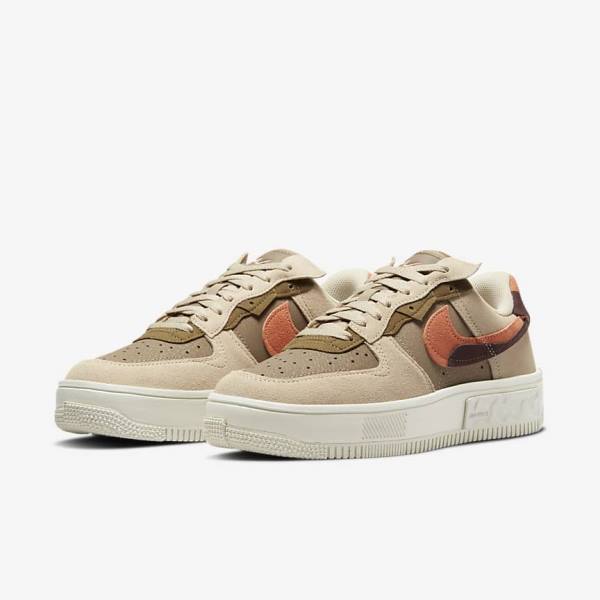 Nike Air Force 1 Fontanka Sneakers Damen Bordeaux Khaki | NK540SDH