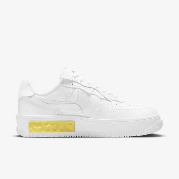 Nike Air Force 1 Fontanka Sneakers Damen Weiß Gelb Weiß | NK850RVJ