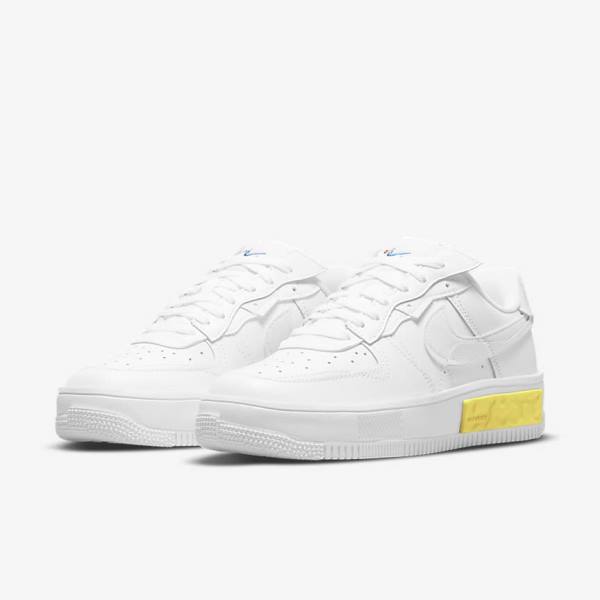 Nike Air Force 1 Fontanka Sneakers Damen Weiß Gelb Weiß | NK850RVJ