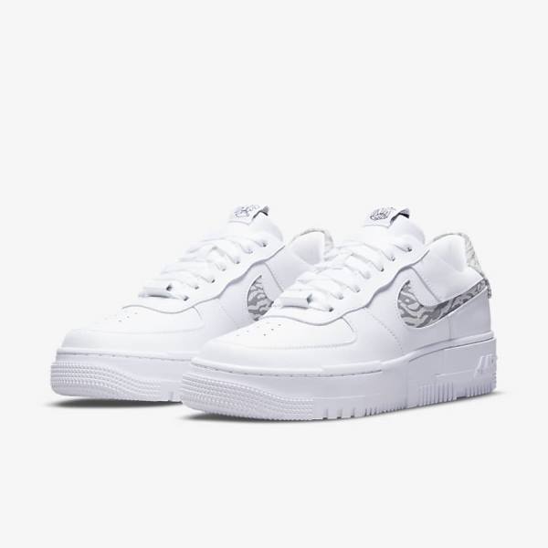 Nike Air Force 1 Pixel SE Sneakers Damen Weiß Grau Weiß | NK387HTD