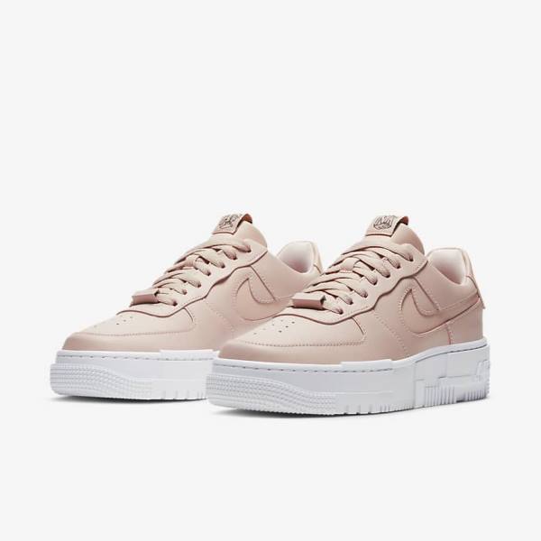 Nike Air Force 1 Pixel Sneakers Damen Beige Schwarz Weiß | NK197ONW