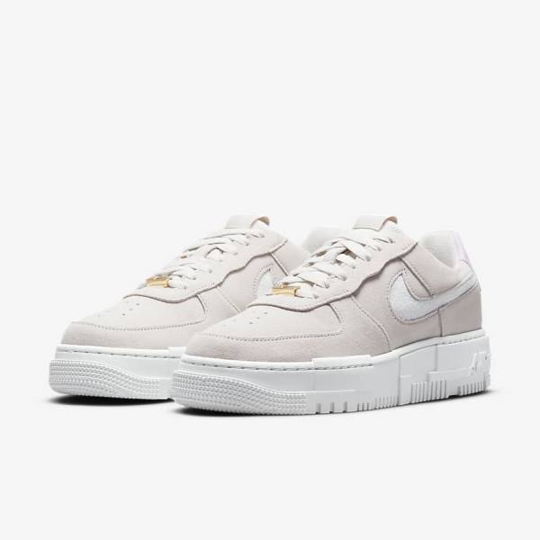 Nike Air Force 1 Pixel Sneakers Damen Weiß Hellbeige Rosa | NK193YAP