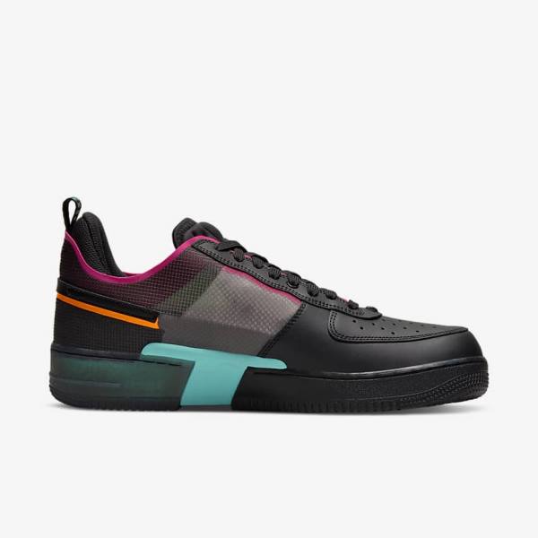 Nike Air Force 1 React Sneakers Herren Schwarz Orange Rosa Schwarz | NK234NLK