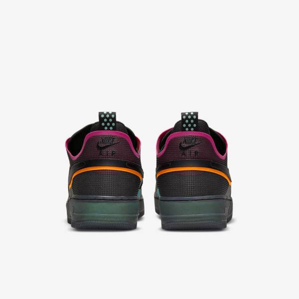 Nike Air Force 1 React Sneakers Herren Schwarz Orange Rosa Schwarz | NK234NLK