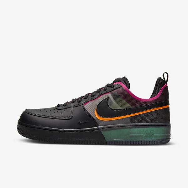 Nike Air Force 1 React Sneakers Herren Schwarz Orange Rosa Schwarz | NK234NLK