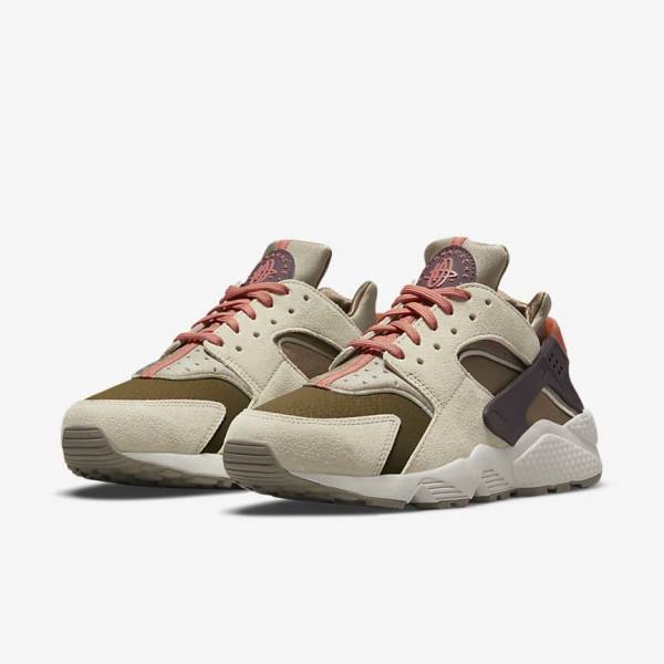 Nike Air Huarache SP Sneakers Damen Khaki Bordeaux | NK195PGA