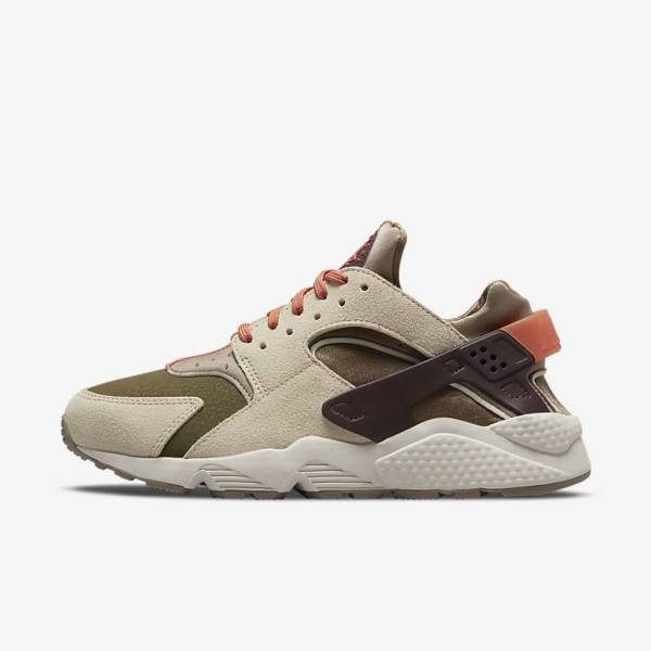 Nike Air Huarache SP Sneakers Damen Khaki Bordeaux | NK195PGA