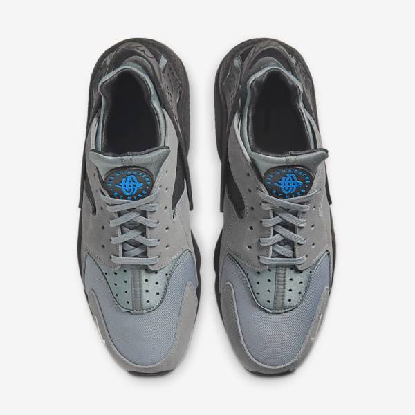 Nike Air Huarache Sneakers Herren Grau Hellblau Schwarz Metal Silber | NK356GRE