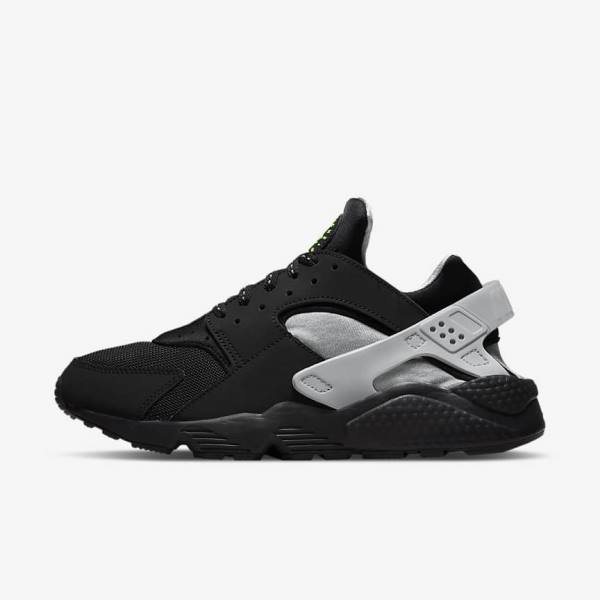 Nike Air Huarache Sneakers Herren Schwarz Metal Silber Silber Grün | NK307KQE