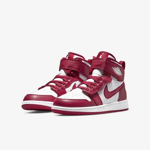 Nike Air Jordan 1 Hi FlyEase Older Sneakers Kinder Rot Weiß | NK609CIX