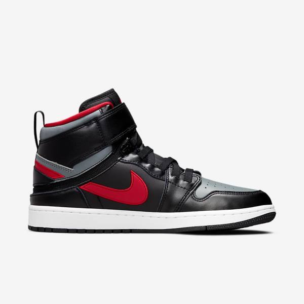 Nike Air Jordan 1 Hi FlyEase Sneakers Herren Schwarz Grau Weiß Rot | NK374BWT