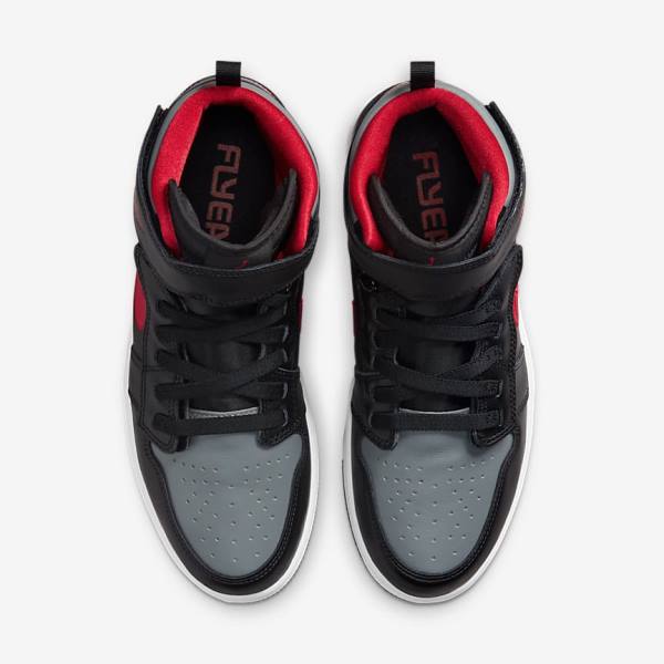 Nike Air Jordan 1 Hi FlyEase Sneakers Herren Schwarz Grau Weiß Rot | NK374BWT