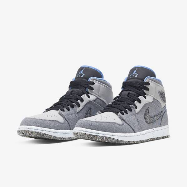 Nike Air Jordan 1 Mid SE Sneakers Herren Grau Schwarz Blau | NK301ARN