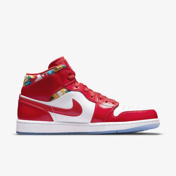 Nike Air Jordan 1 Mid SE Sneakers Herren Rot Navy Weiß | NK937NVI