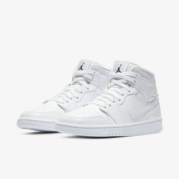 Nike Air Jordan 1 Mid Sneakers Damen Weiß | NK598ENL