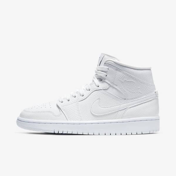 Nike Air Jordan 1 Mid Sneakers Damen Weiß | NK598ENL