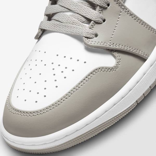 Nike Air Jordan 1 Mid Sneakers Herren Grau Weiß Hellbeige | NK367BDE