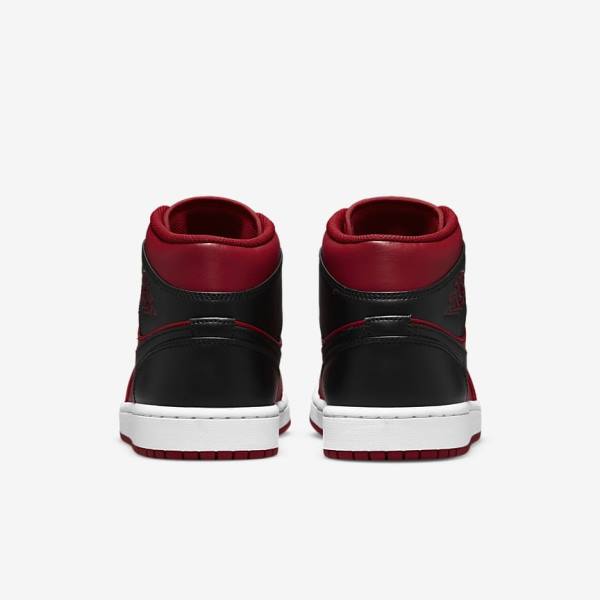 Nike Air Jordan 1 Mid Sneakers Herren Rot Weiß Schwarz | NK051LTO