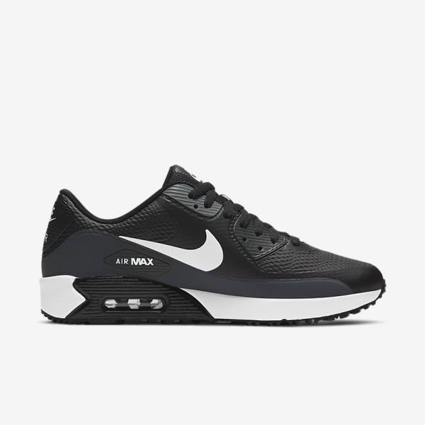 Nike Air Max 90 G Golfschuhe Damen Schwarz Dunkelgrau Weiß | NK170VWT