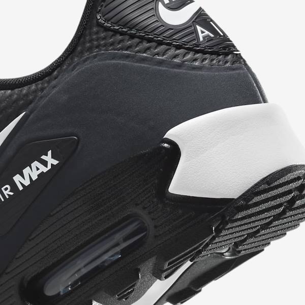 Nike Air Max 90 G Golfschuhe Herren Schwarz Dunkelgrau Weiß | NK042XCV