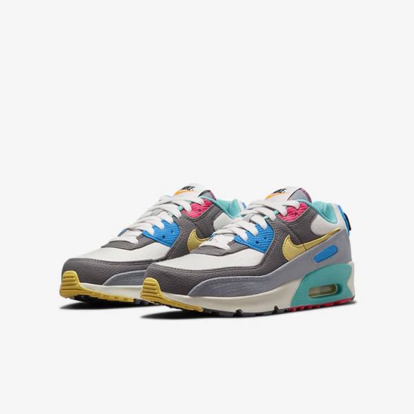 Nike Air Max 90 Older Sneakers Kinder Grau Rosa | NK571FQB