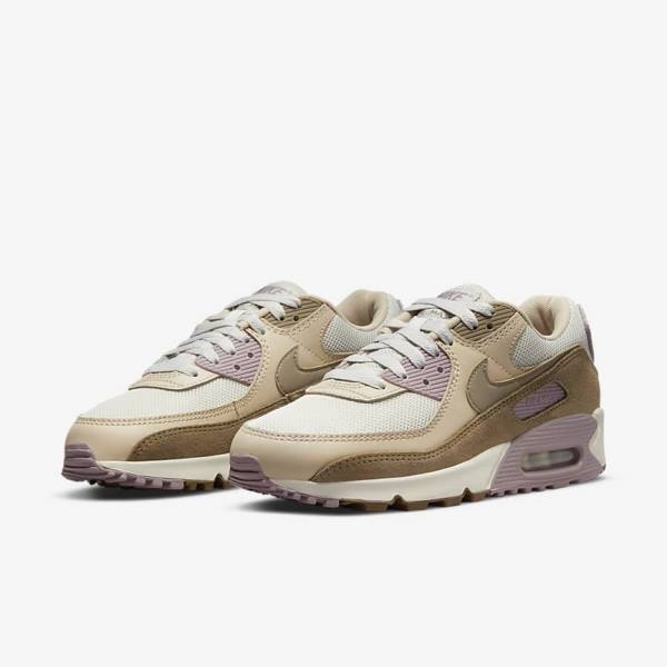 Nike Air Max 90 Sneakers Damen Braun Helllila Khaki | NK948GAX