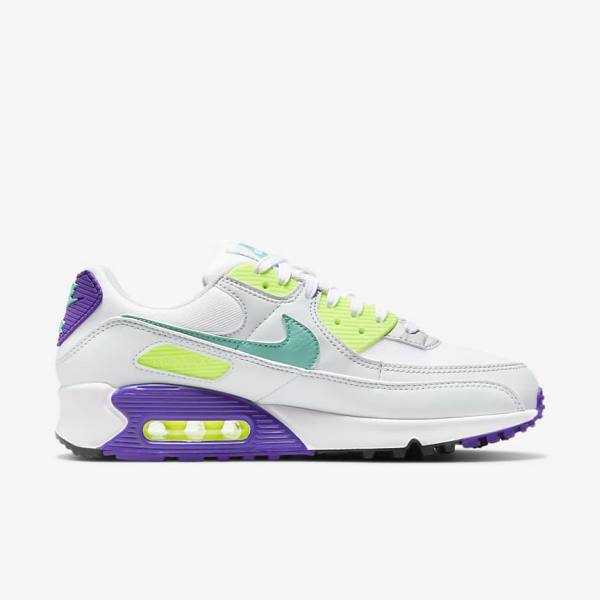 Nike Air Max 90 Sneakers Damen Weiß Platin Türkis | NK148NYU