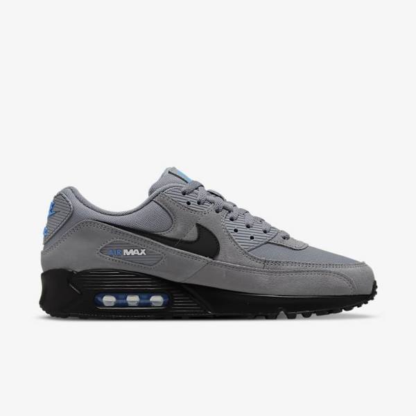 Nike Air Max 90 Sneakers Herren Grau Hellblau Metal Silber Schwarz | NK185CAG