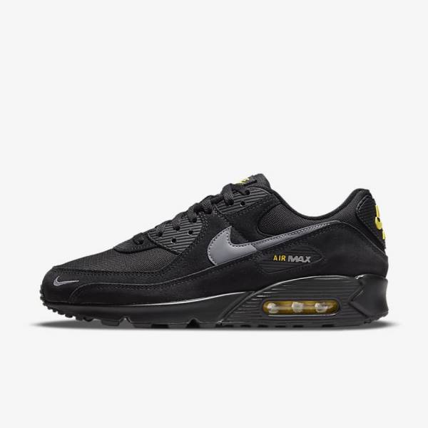 Nike Air Max 90 Sneakers Herren Schwarz Gelb Metal Grau | NK174VYD