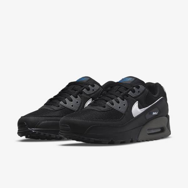 Nike Air Max 90 Sneakers Herren Schwarz Grau Weiß | NK297CHU