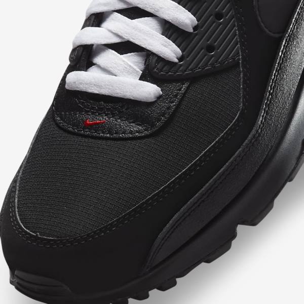 Nike Air Max 90 Sneakers Herren Schwarz Rot Weiß | NK965BPG