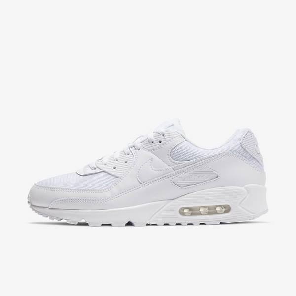 Nike Air Max 90 Sneakers Herren Weiß Grau Weiß | NK638XFZ