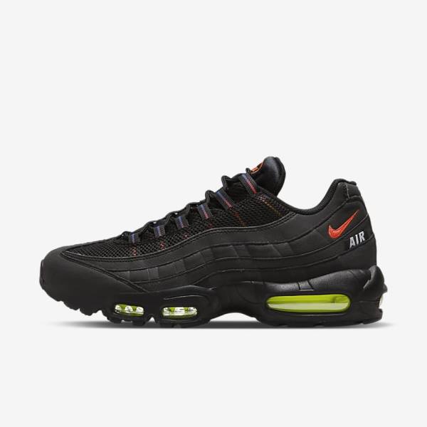 Nike Air Max 95 Sneakers Herren Schwarz Blau Hellrot | NK728ZKP