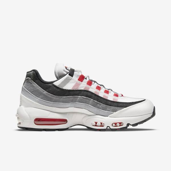 Nike Air Max 95 Sneakers Herren Weiß Hellgrau Rot | NK918HUQ