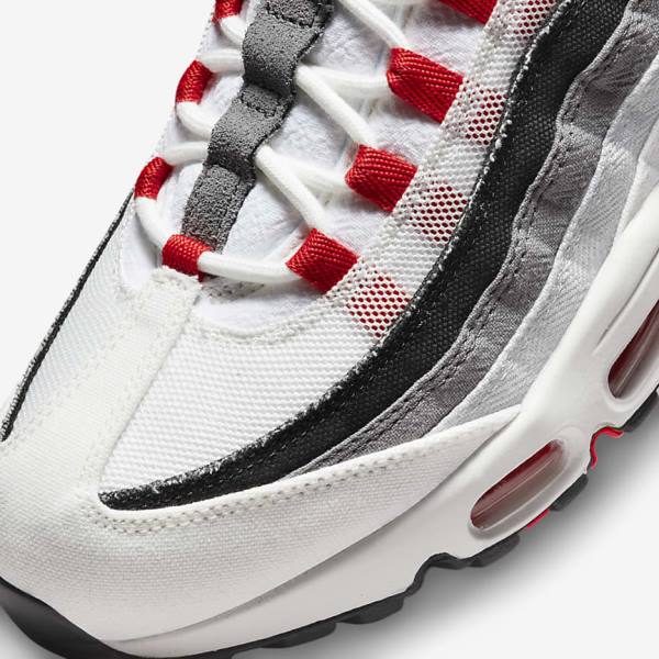 Nike Air Max 95 Sneakers Herren Weiß Hellgrau Rot | NK918HUQ