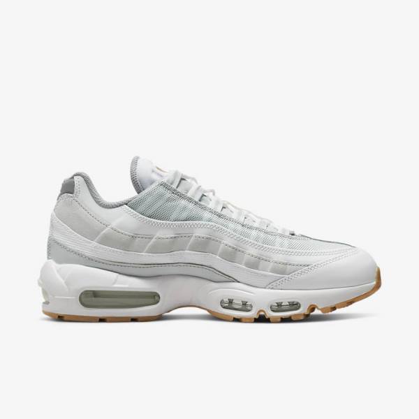 Nike Air Max 95 Sneakers Herren Weiß Platin Grau Gelb | NK475FHP