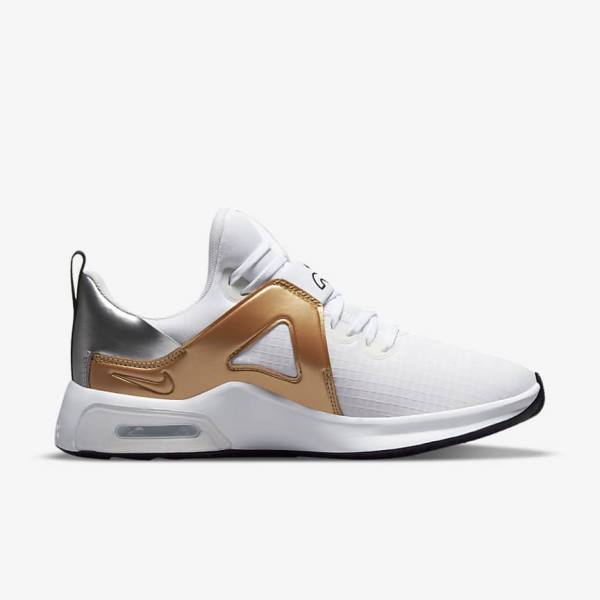 Nike Air Max Bella TR 5 Sportschuhe Damen Weiß Metal Silber Metal Gold Schwarz | NK574ALQ