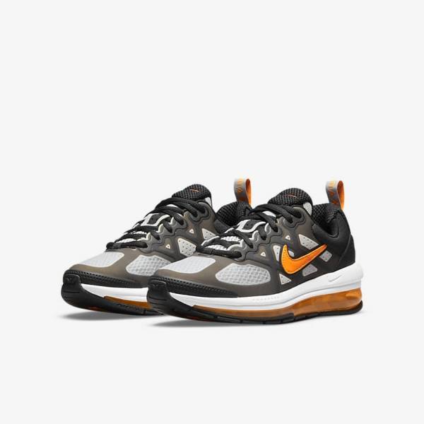 Nike Air Max Genome Older Wanderschuhe Kinder Schwarz Grau Weiß Orange | NK486YNR