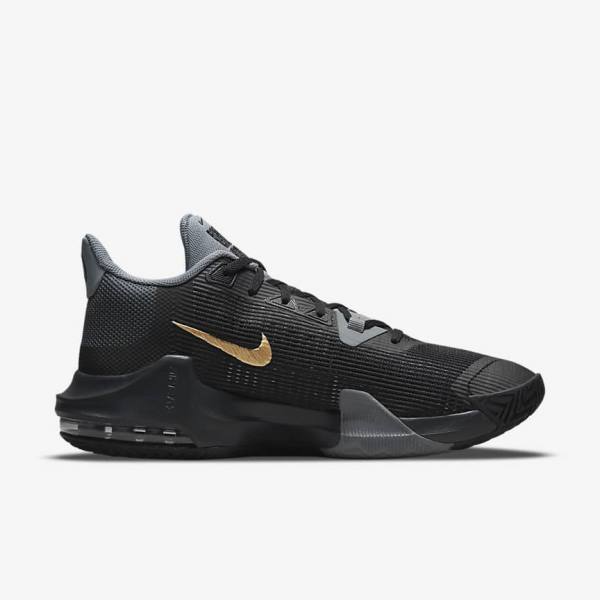 Nike Air Max Impact 3 Basketballschuhe Damen Schwarz Grau Dunkelgrau Metal Gold | NK510RJY