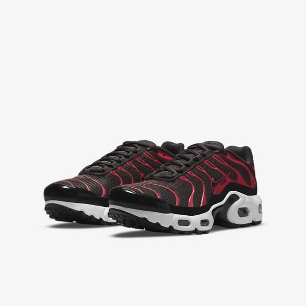 Nike Air Max Plus Older Sneakers Kinder Grau Rot Weiß Schwarz | NK526FVO