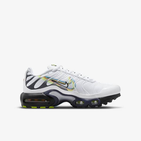 Nike Air Max Plus Older Sneakers Kinder Weiß Grau Blau | NK735QMT