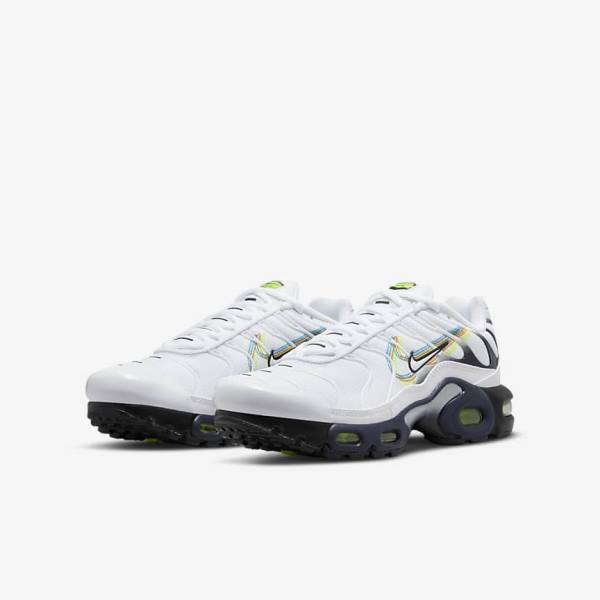 Nike Air Max Plus Older Sneakers Kinder Weiß Grau Blau | NK735QMT