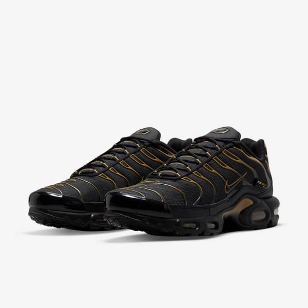 Nike Air Max Plus Sneakers Herren Schwarz Braun Gold | NK035GBC