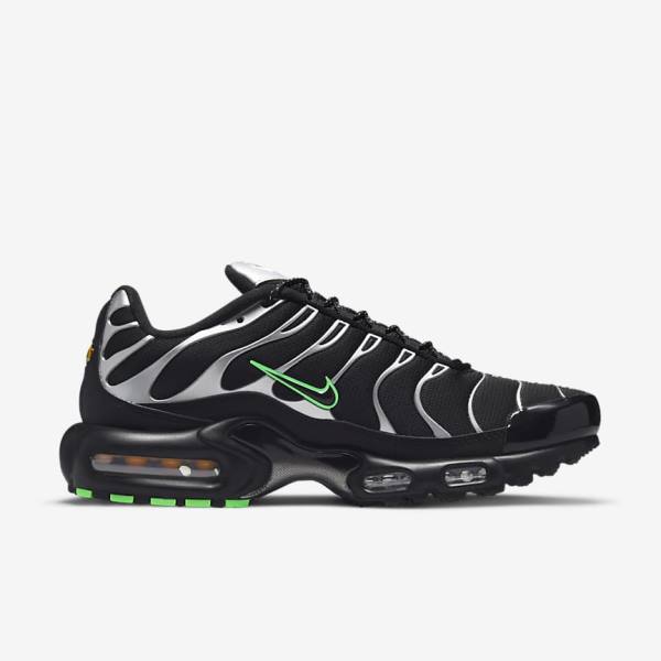 Nike Air Max Plus Sneakers Herren Schwarz Grün Metal Silber Schwarz | NK071JZO