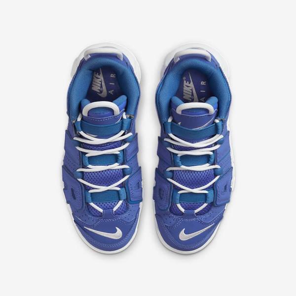 Nike Air More Uptempo Older Basketballschuhe Kinder Blau Weiß | NK643RLJ